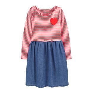 Girls Carter's Striped Chambray Dress